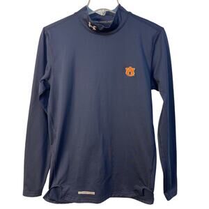 Under Armour ColdGear Fitted Long Sleeve Mock Neck‎ Navy Blue Size Small